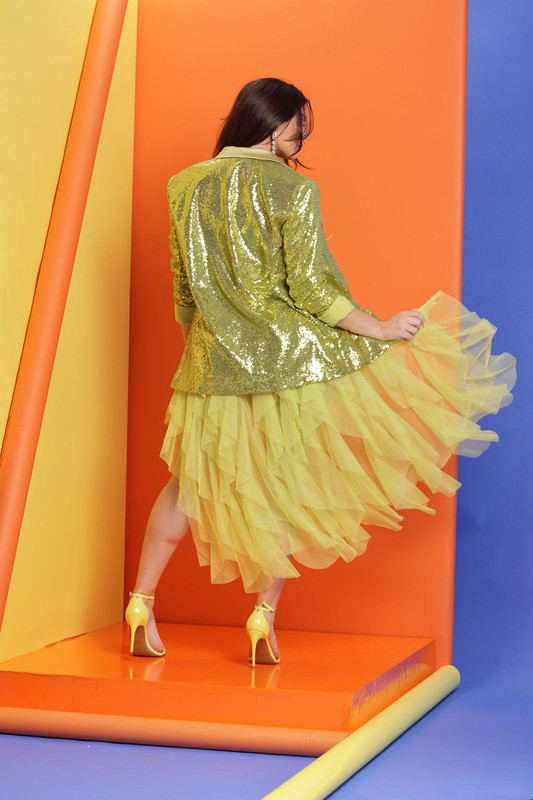 Oversized Sequin Green Jacket