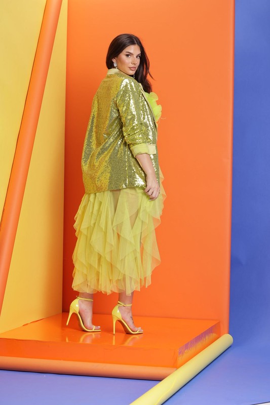 Oversized Sequin Green Jacket