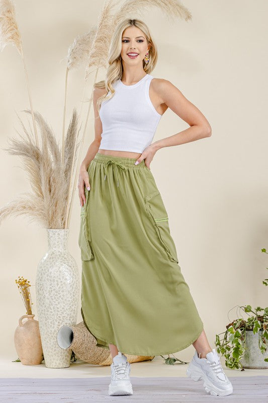Cargo Skirt Green